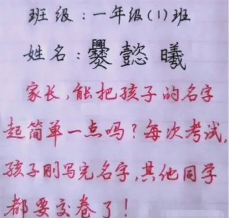 小学生独特“名字”走红连名带姓一共2笔老师：我念不出口(图3)